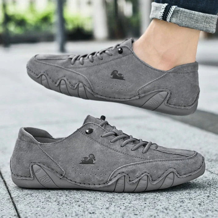 Heren Casual Instappers – Flexibele Antislip Sneakers met Vetersluiting en Rubberen Zool