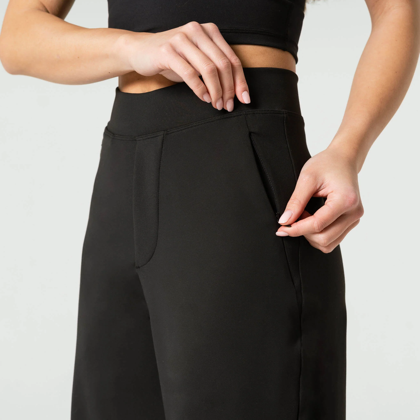 High-Waist Pantalon met Wijde Pijpen – Elastische Tailleband