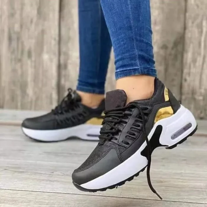 Dames sportieve sneakers – Ademend mesh en verhoogde zool
