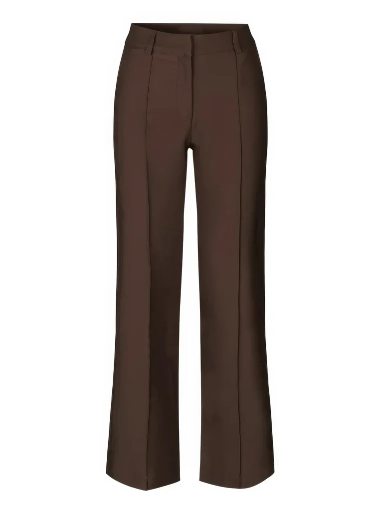 Flared Broek Dames High Waisted – Uitlopende Stretchbroek met Naden