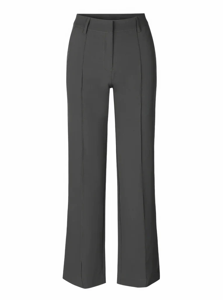 Flared Broek Dames High Waisted – Uitlopende Stretchbroek met Naden