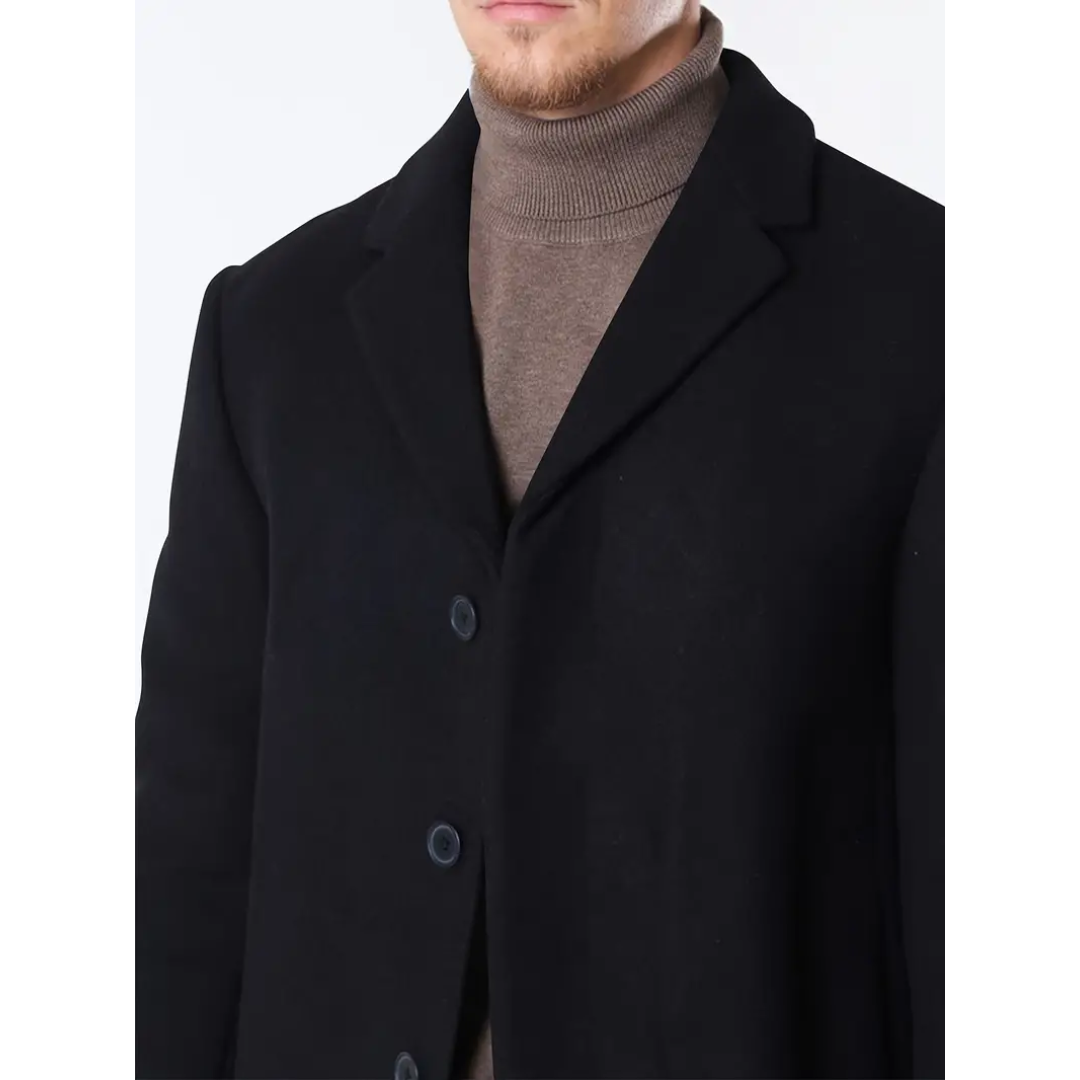 Jacob - Midellange effen trenchcoat