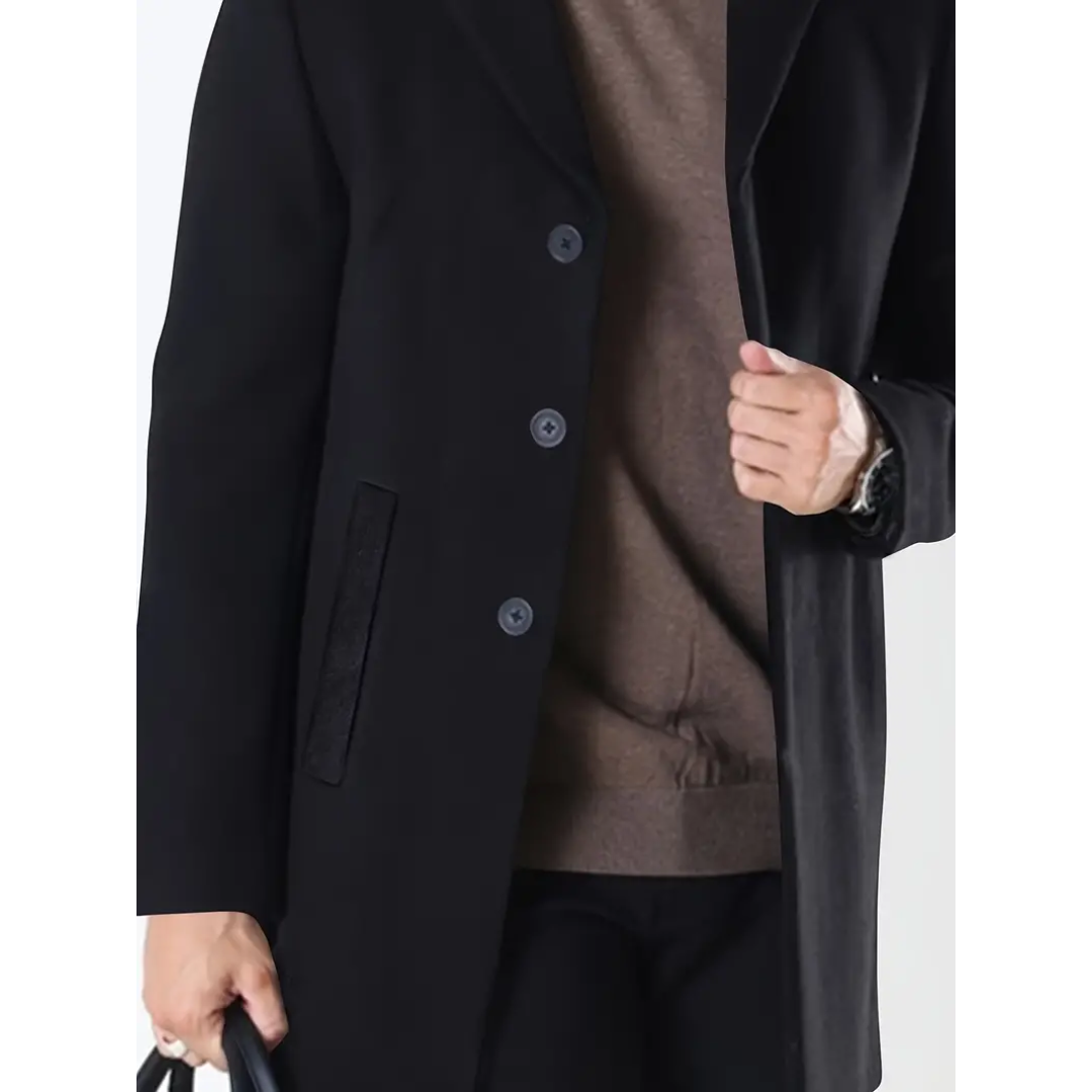 Jacob - Midellange effen trenchcoat
