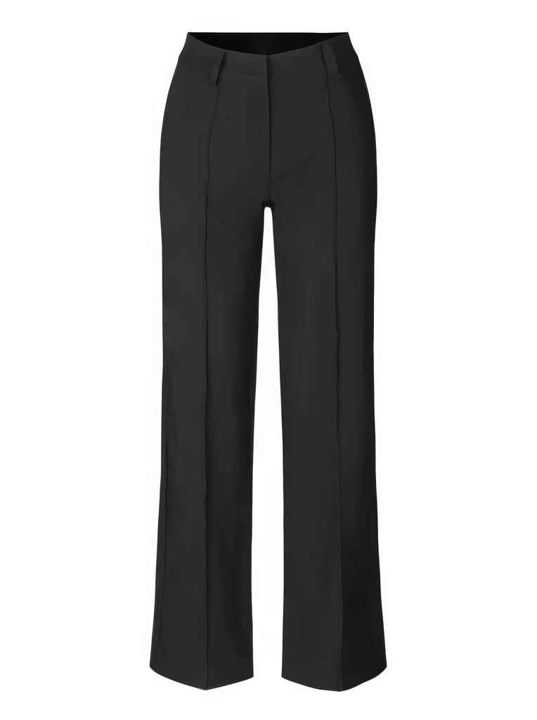 Flared Broek Dames High Waisted – Uitlopende Stretchbroek met Naden