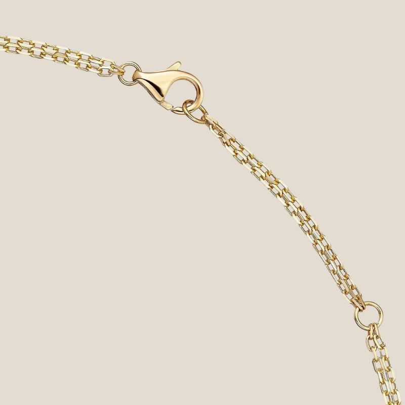 Dames ketting – Dubbele ketting met ronde hanger en gegraveerde tekst