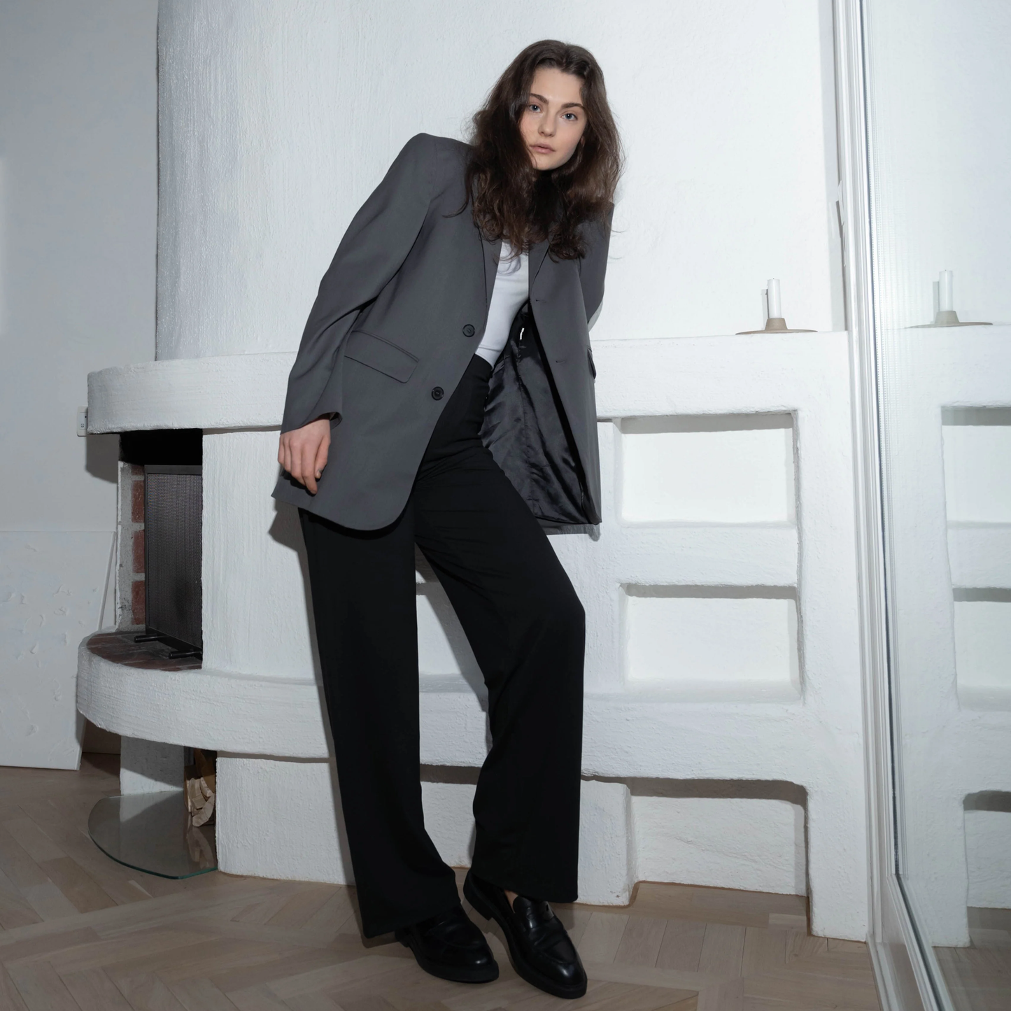 High-Waist Pantalon met Wijde Pijpen – Elastische Tailleband