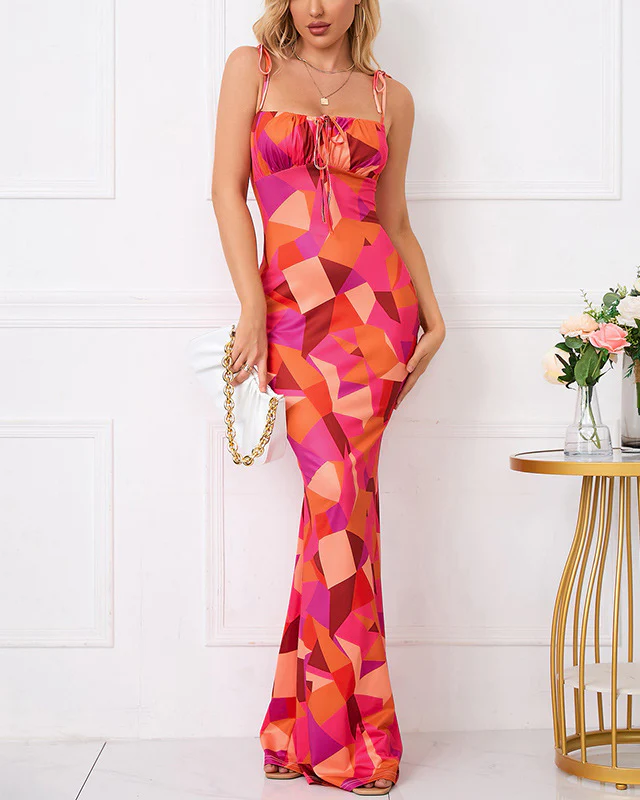 Lange Jerseyjurk met Rozenprint – Elegante Zomerjurk