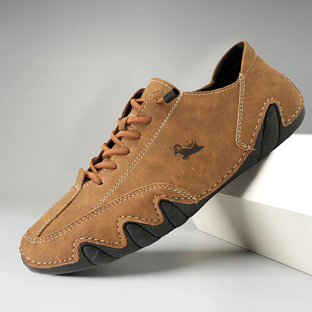 Heren Casual Instappers – Flexibele Antislip Sneakers met Vetersluiting en Rubberen Zool