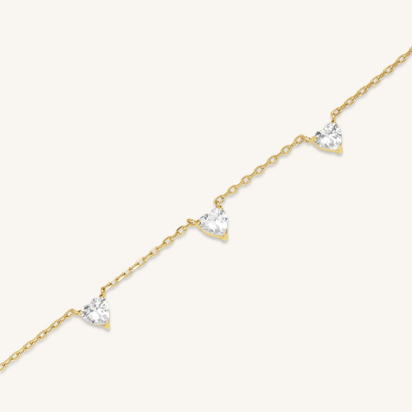 Dames Ketting – Halsketting met Hartvormige Zirconia Steentjes