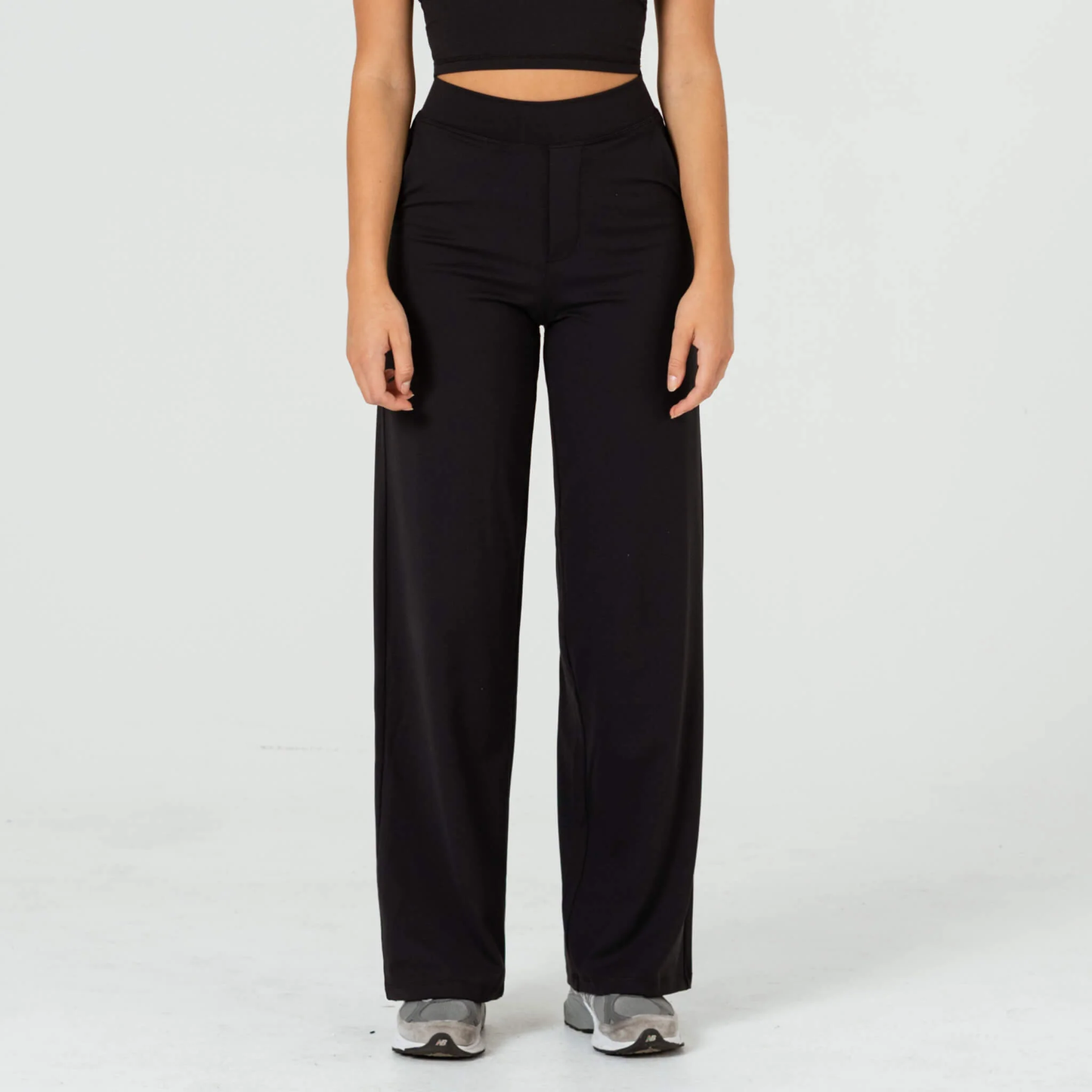 High-Waist Pantalon met Wijde Pijpen – Elastische Tailleband