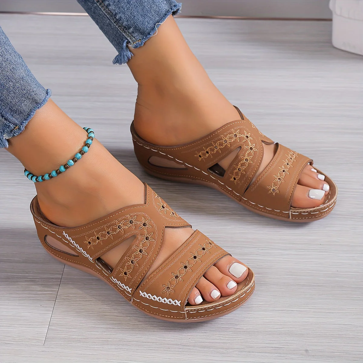 Orthopedische comfortslippers met open sleehak – Steun & stijl in één