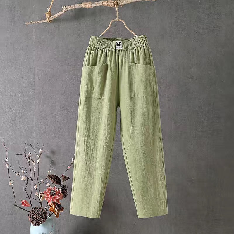 Broek – Casual rechte pasvorm met elastische tailleband