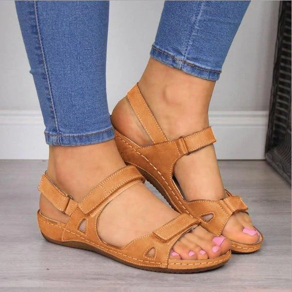 Dames Open Sandalen met Klittenband – Lichtgewicht en Flexibel Design