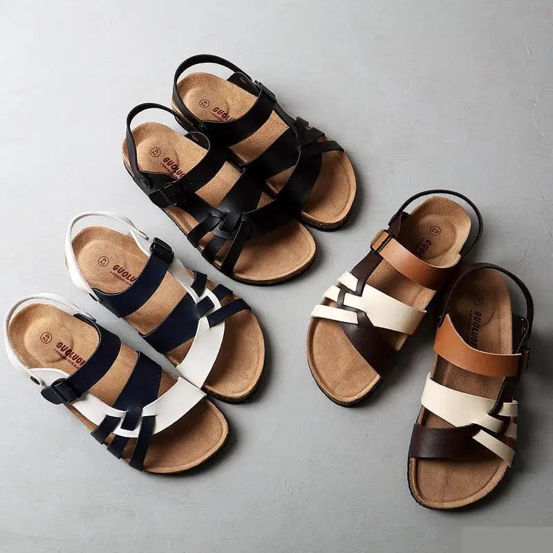 Dames Sandalen met Gesp – Leren Bovenwerk en Ergonomisch Voetbed