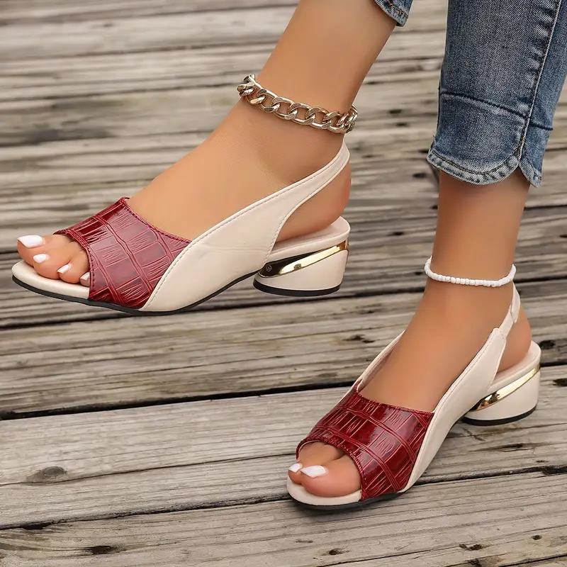 Dames Slingback Sandalen met Lage Hak – Modern en Elegant Design