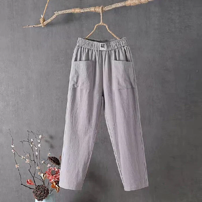 Broek – Casual rechte pasvorm met elastische tailleband