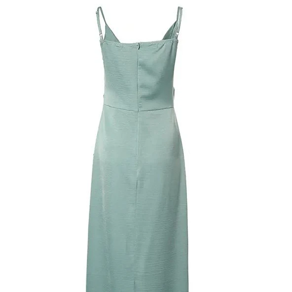Maxi-jurk met tropische print – Zomerjurk met split en spaghettibandjes