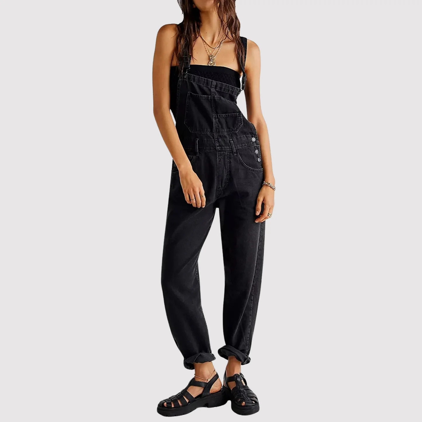Denim tuinbroek – Relaxed fit met vintage feel