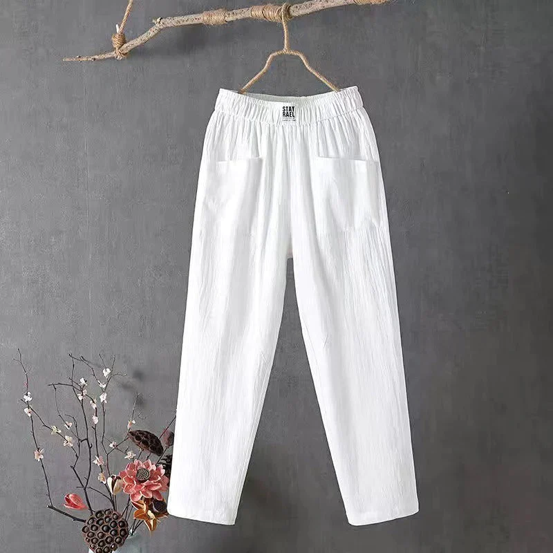 Broek – Casual rechte pasvorm met elastische tailleband