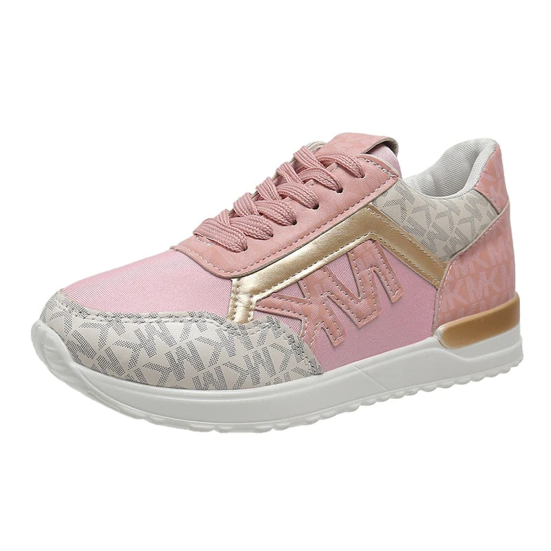 Dames Sneakers – Sportieve Lage Schoenen met Contrasterende MK-Print