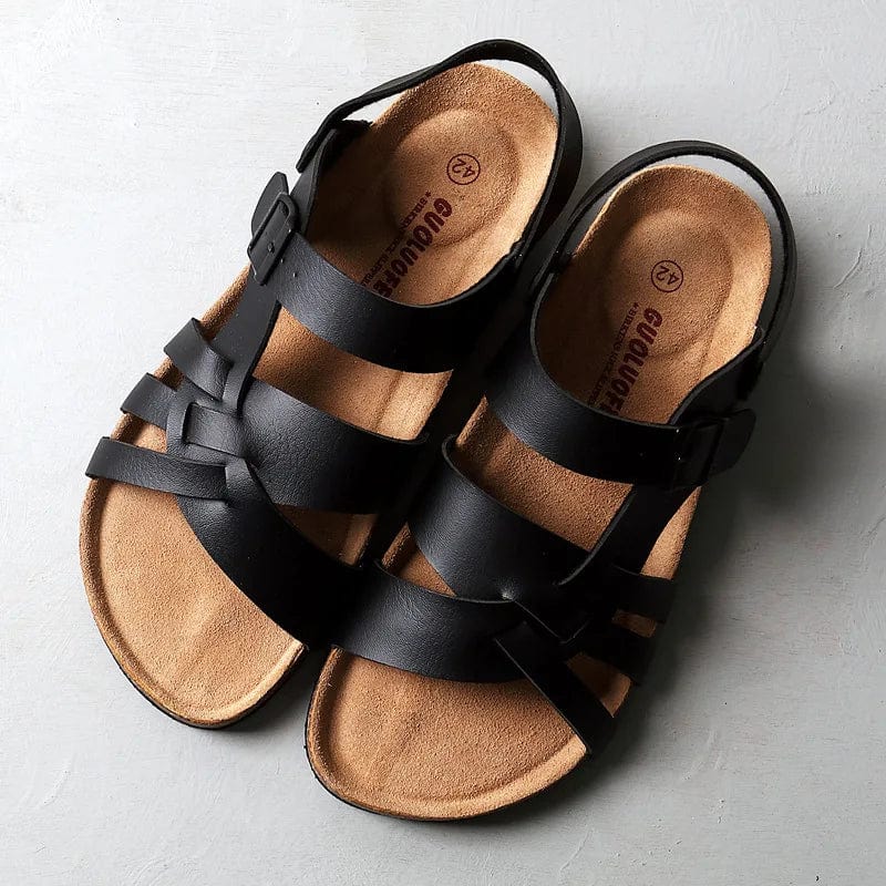 Dames Sandalen met Gesp – Leren Bovenwerk en Ergonomisch Voetbed