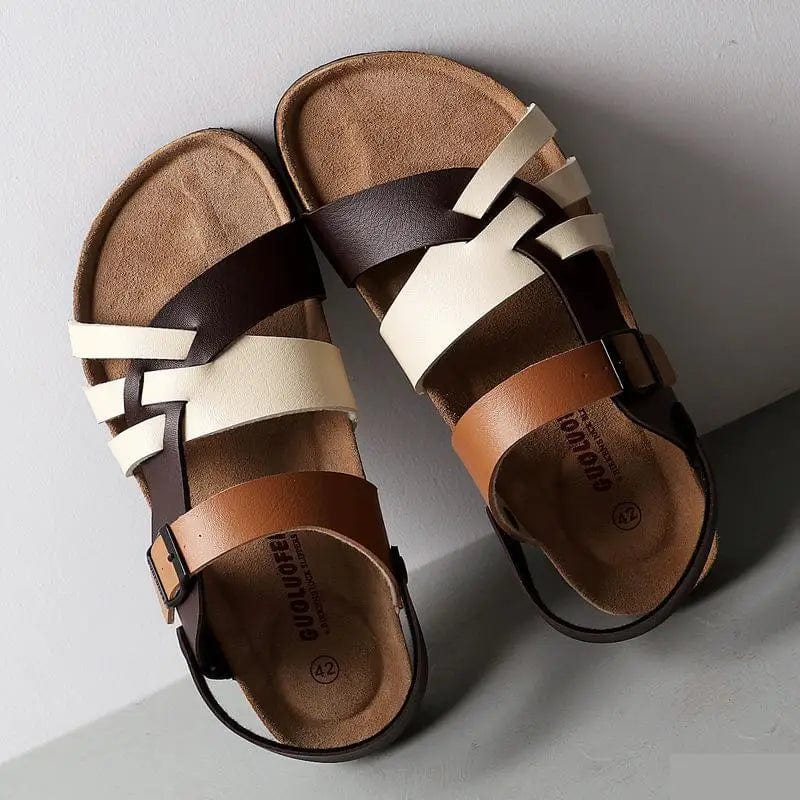Dames Sandalen met Gesp – Leren Bovenwerk en Ergonomisch Voetbed