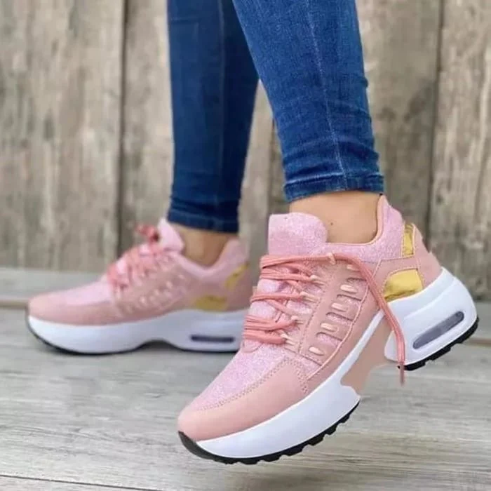 Dames sportieve sneakers – Ademend mesh en verhoogde zool