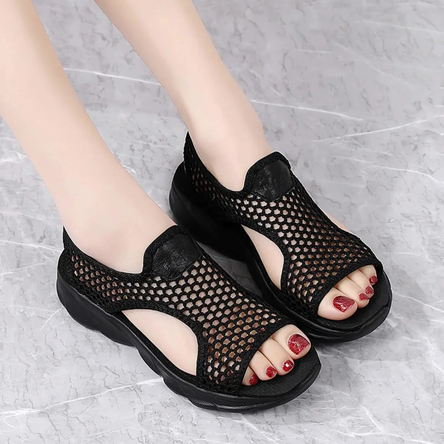 Dames Sandalen met Gaasdesign – Lichtgewicht en Ademend
