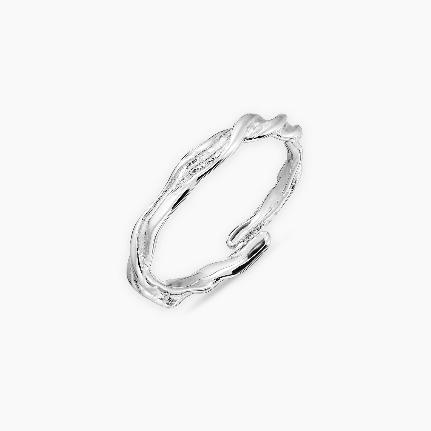 Dames ring – Organisch gevormde open ring met golvend profiel