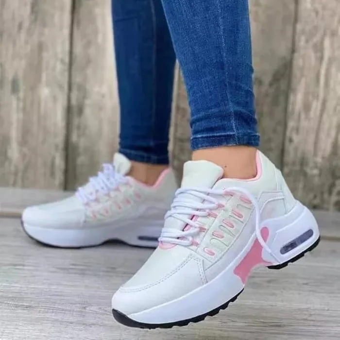 Dames sportieve sneakers – Ademend mesh en verhoogde zool