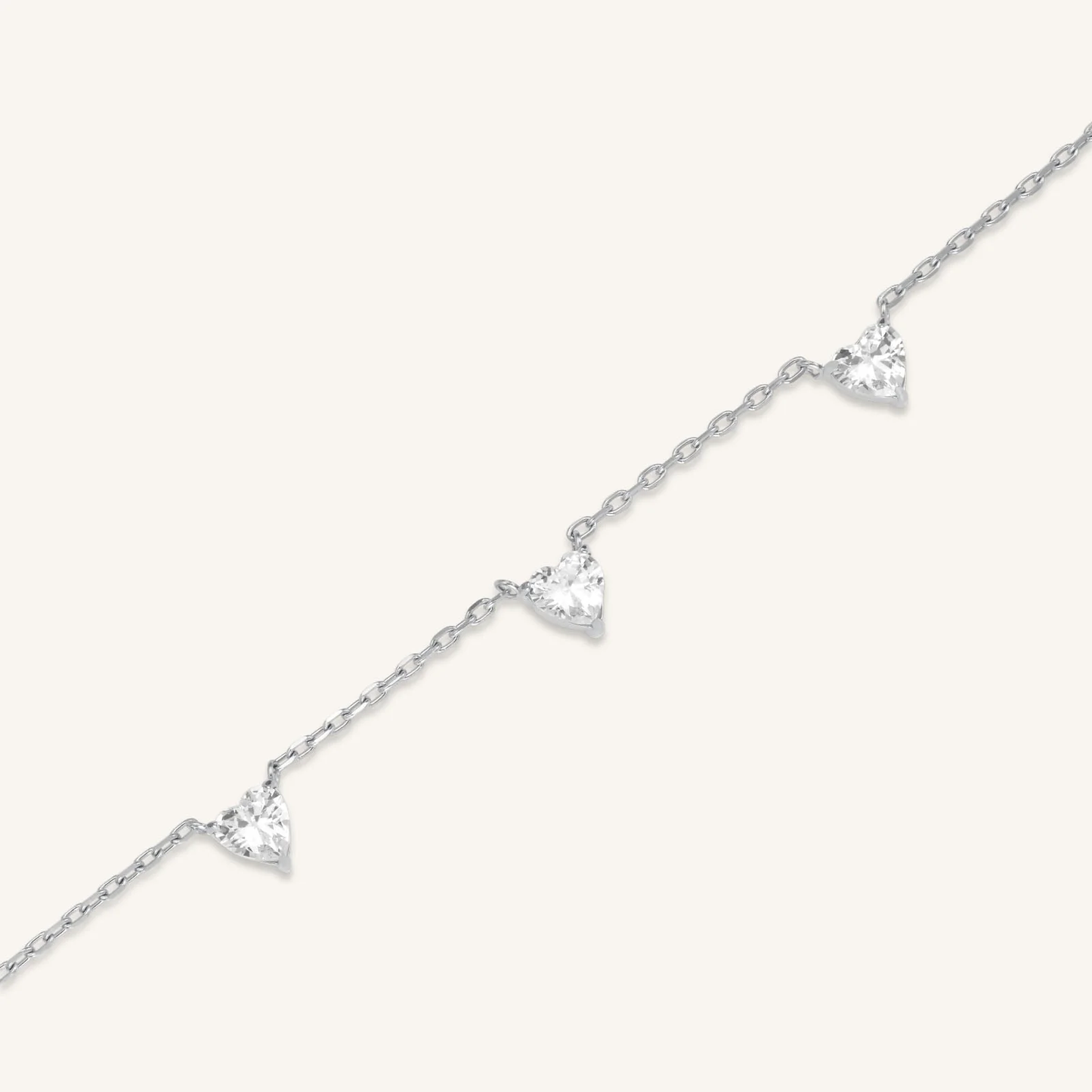 Dames Ketting – Halsketting met Hartvormige Zirconia Steentjes