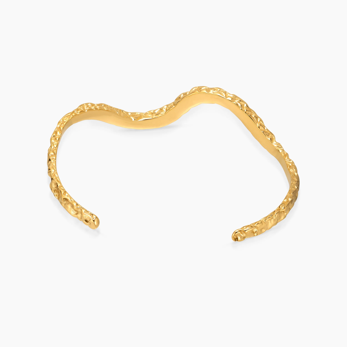 Dames armband – Open cuff met onregelmatige structuur en golvende vorm