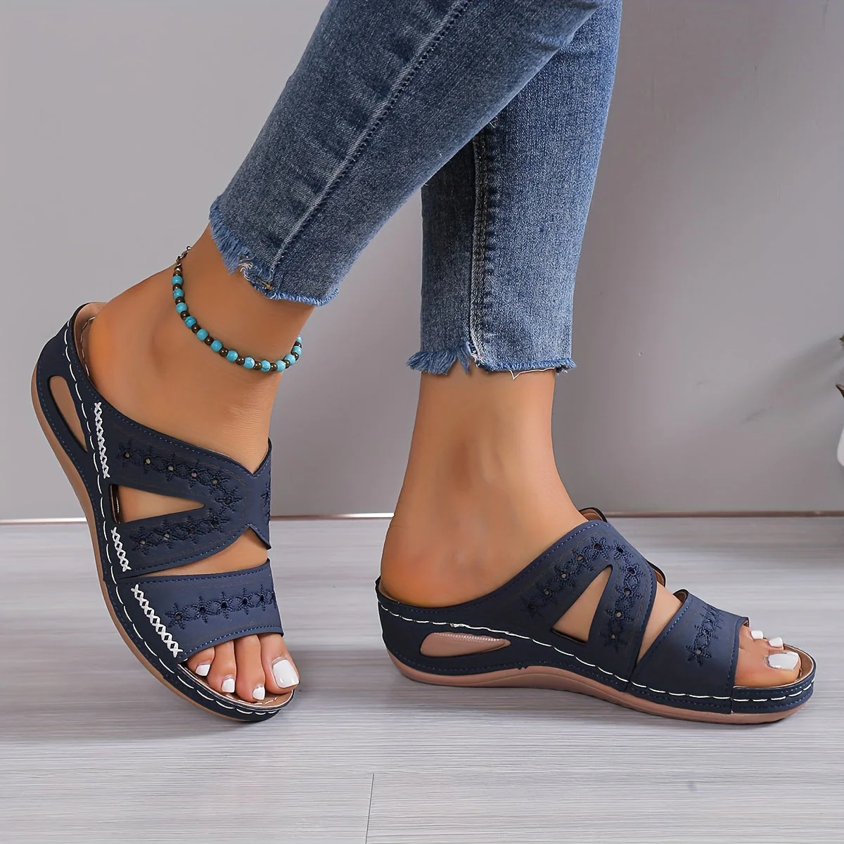 Orthopedische comfortslippers met open sleehak – Steun & stijl in één
