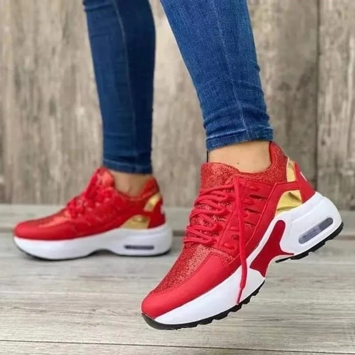 Dames sportieve sneakers – Ademend mesh en verhoogde zool