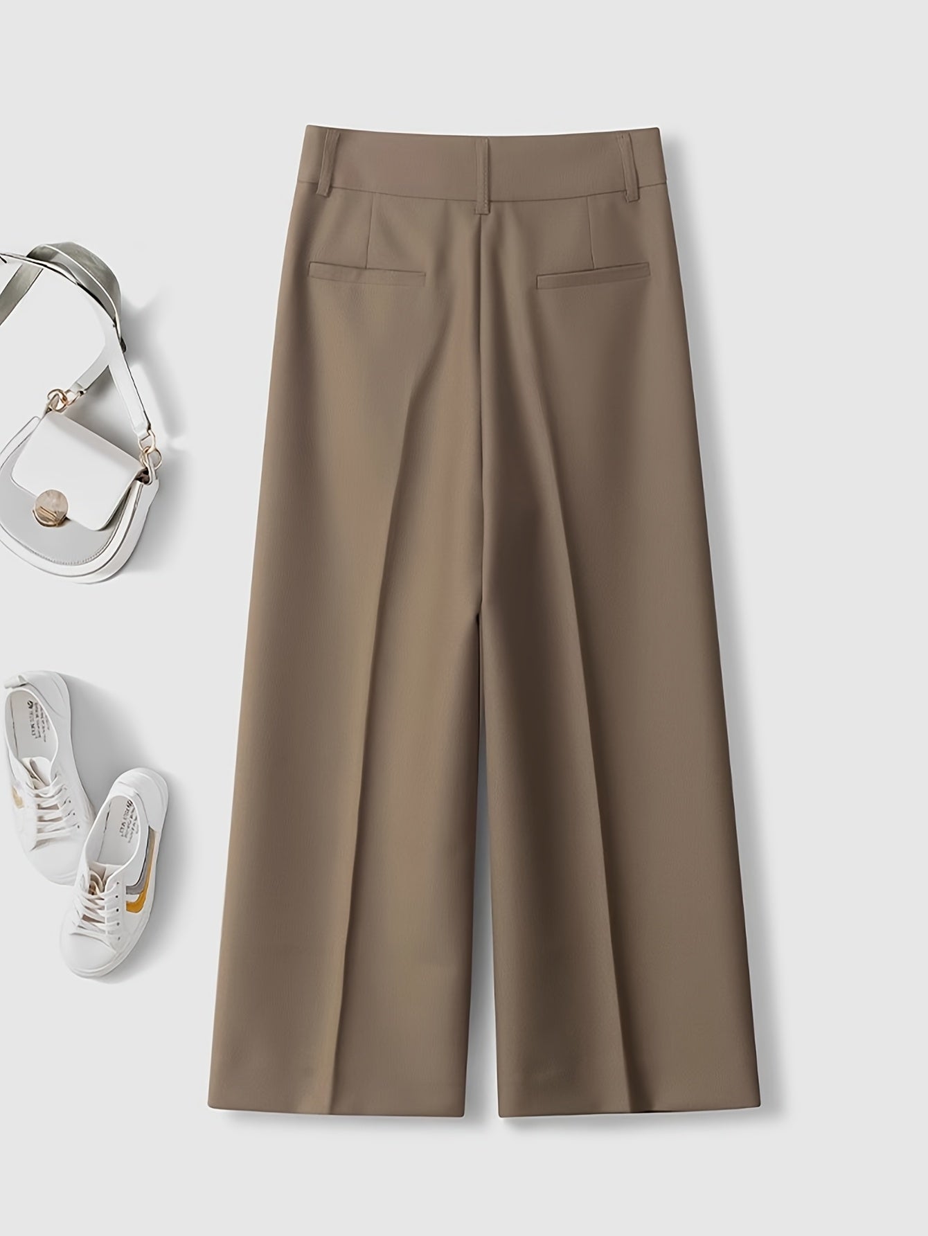 Dames broek – Culotte met hoge taille en knoopdetails