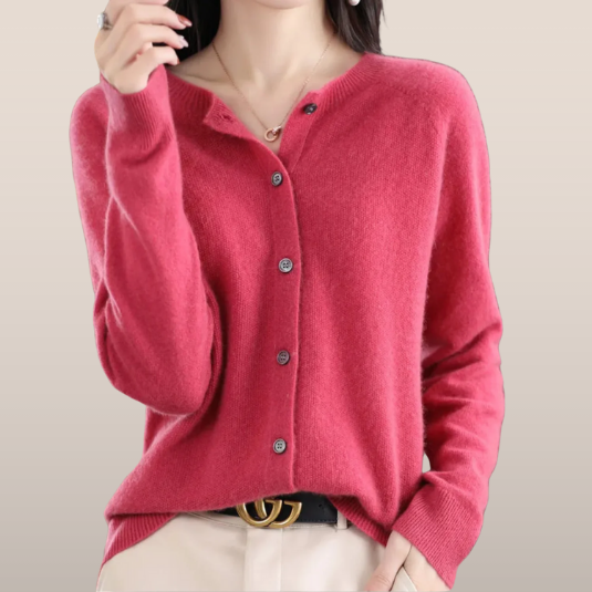 Gebreide Cardigan met Knopen – Zachte Trui met V-Hals