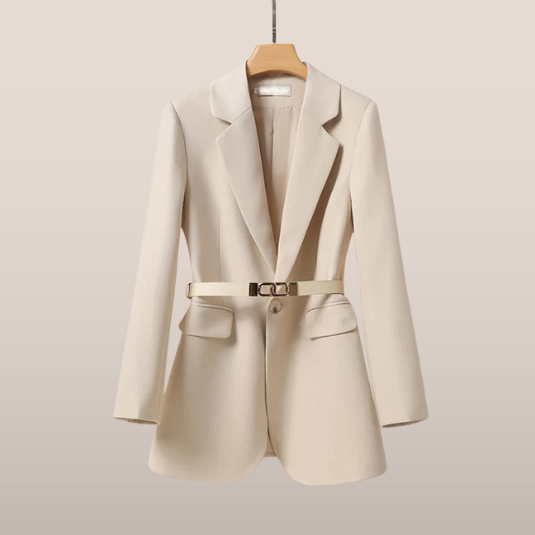 Damesblazer met ceintuur – Getailleerd model met reverskraag