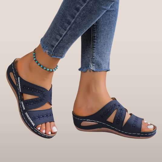 Orthopedische comfortslippers met open sleehak – Steun & stijl in één