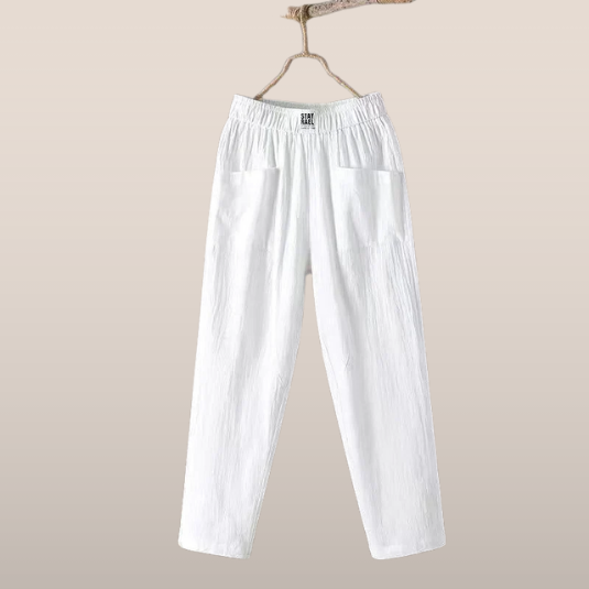 Broek – Casual rechte pasvorm met elastische tailleband