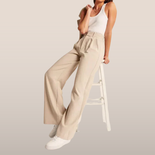 Marieke – Hoge Taille Pantalon met Wijde Pijpen