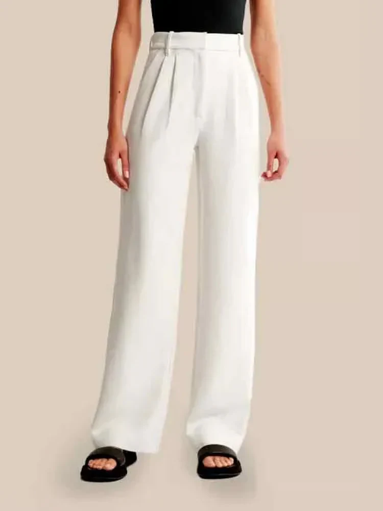 Marieke – Hoge Taille Pantalon met Wijde Pijpen