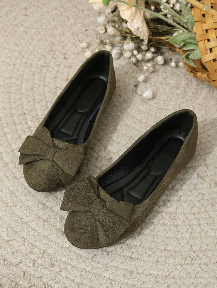 Noa – Suède Ballerina met Strikdetail