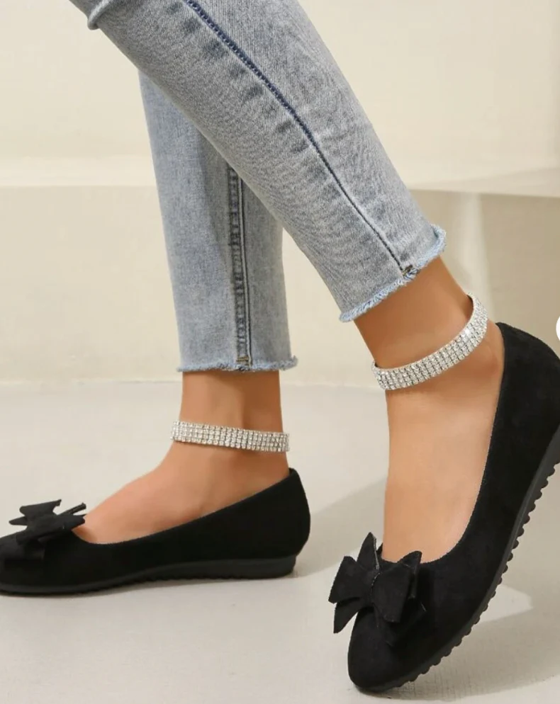 Noa – Suède Ballerina met Strikdetail