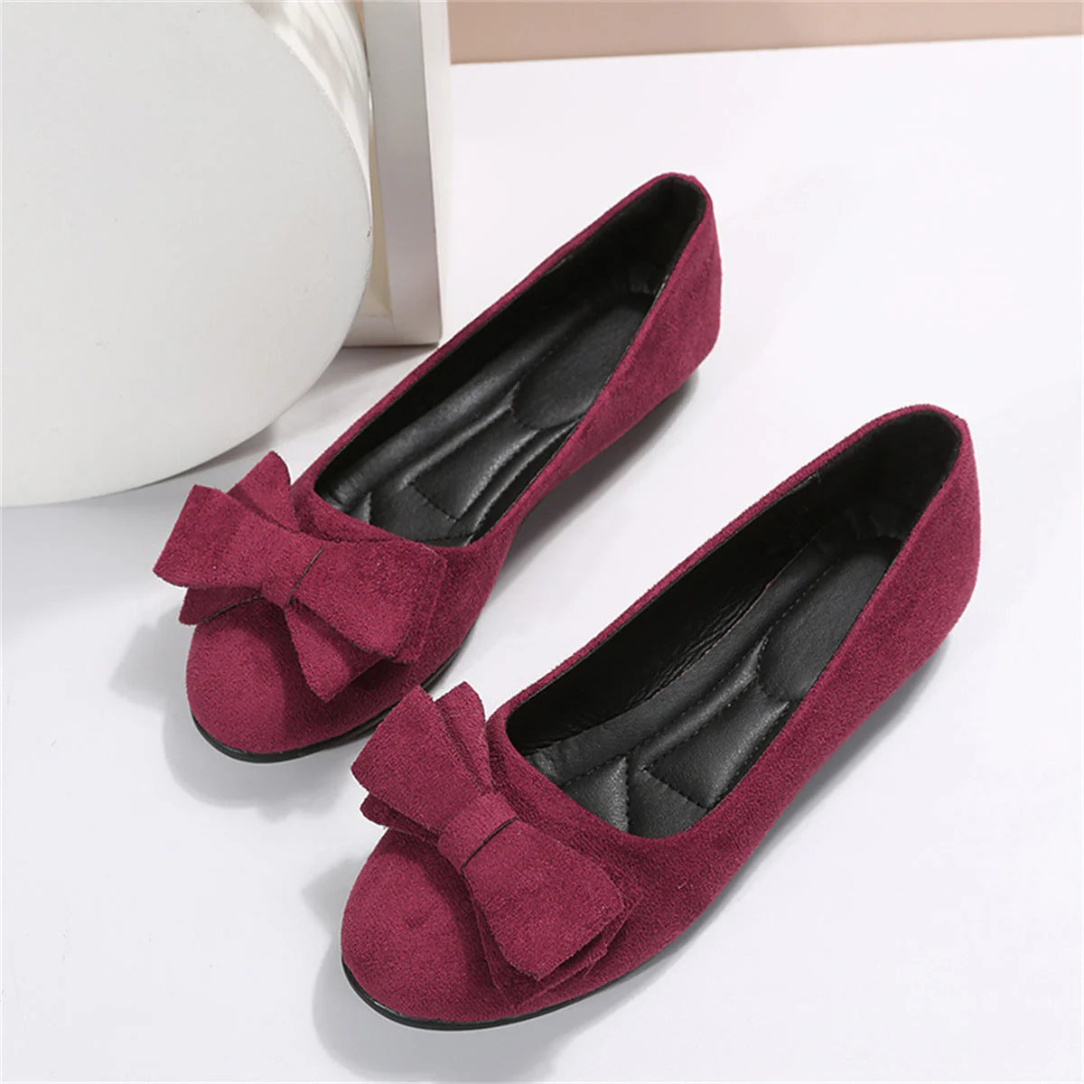 Noa – Suède Ballerina met Strikdetail