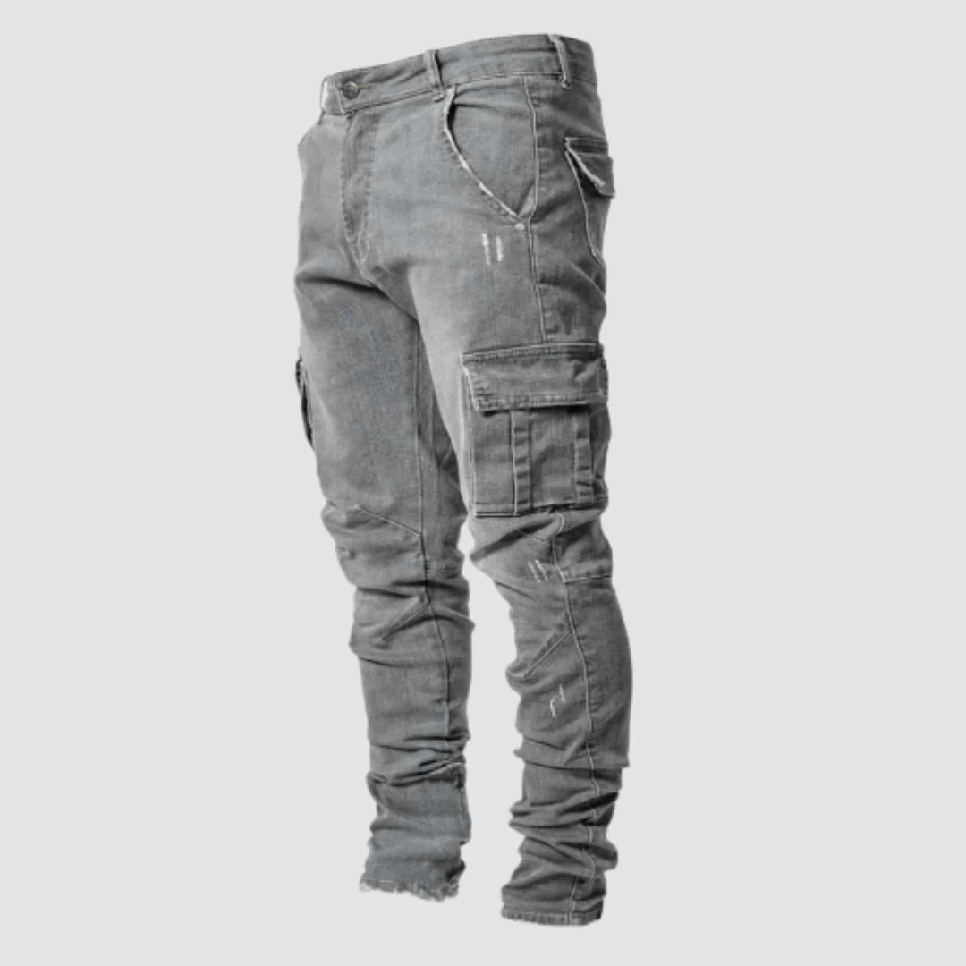 Rico – Denim Cargobroek met Slanke Pasvorm