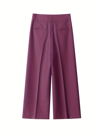 Dames broek – Culotte met hoge taille en knoopdetails