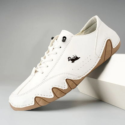 Heren Casual Instappers – Flexibele Antislip Sneakers met Vetersluiting en Rubberen Zool