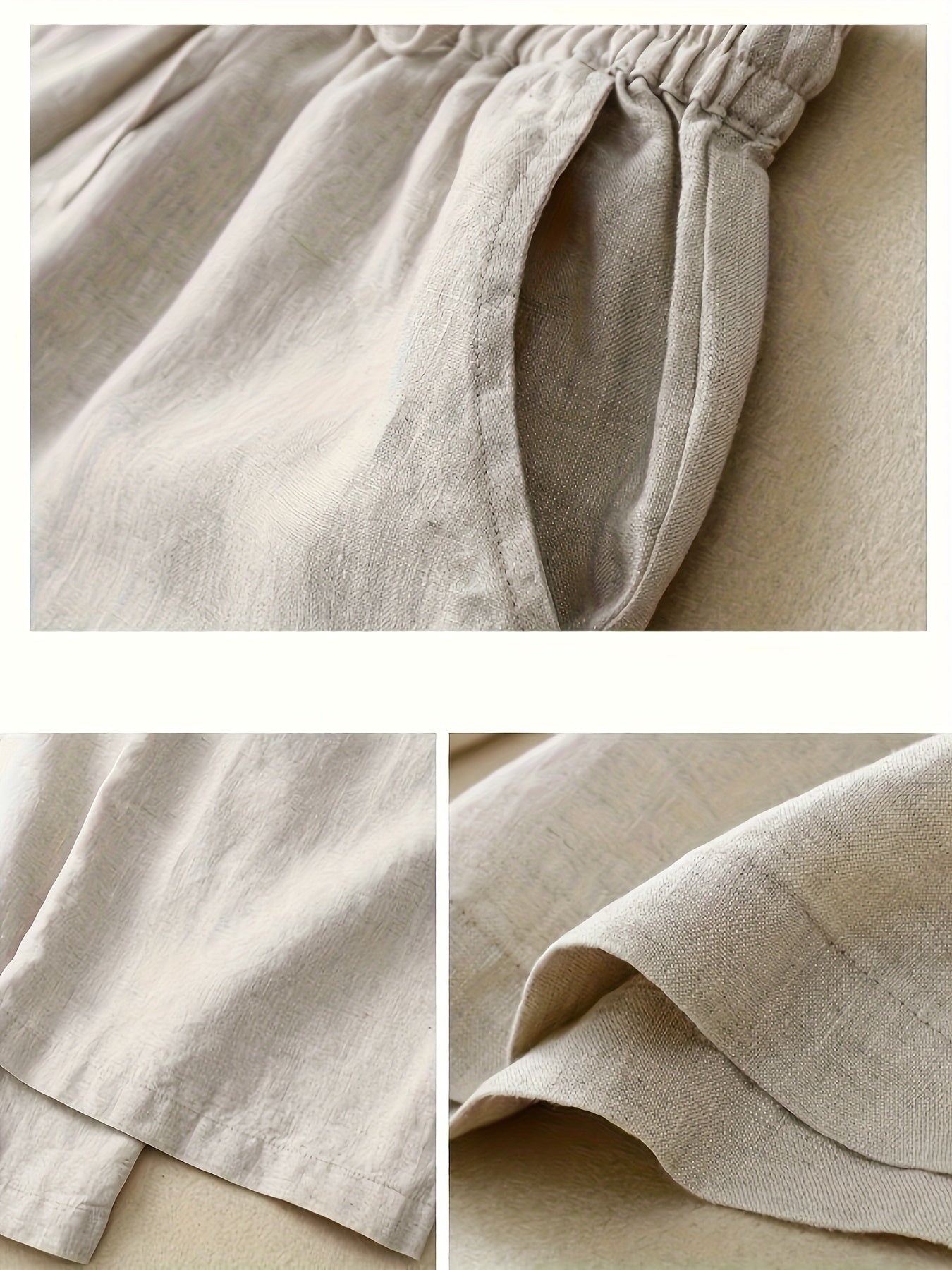Dames broek – Wijde broek met elastische taille van katoen