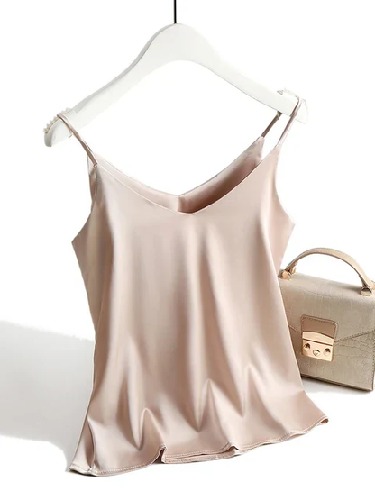 Satijnen Cami Top met Spaghettibandjes – Glanzend en Elegant