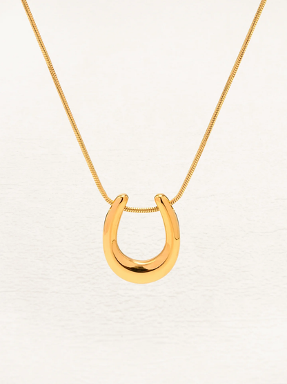 Dames ketting met ovale open hanger – Minimalistische halsketting met gladde afwerking
